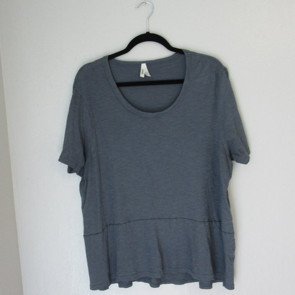 PACT Gray Short Sleeve Smock Pullover XXL Round Neck Top